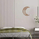 Creatcabin木製中空三日月の装飾  ステッカー付き  居間の寝室の装飾のため  ペルー  301x260x5mm DIY-CN0001-69-4