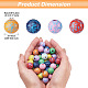 Fashewelry 80pcs 8 couleurs perles de bois naturel imprimées WOOD-FW0001-08-3