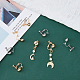 SUPERFINDINGS 12Pcs 2 Colors 18K Gold Plated Brass Screw On Clip Earring Converter Screw Back Clip-on Earring Component with Open Loop for Non-Pierced Earring Jewelry Making KK-FH0005-05-5