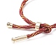Bracelet silder cordon rond en nylon motif vague couple avec fermoir en laiton pour femme BJEW-C020-10G-3