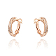 Real Rose Gold Plated Fashion Tin Alloy Austrian Crystal Hoop Earrings EJEW-AA00057-22-1