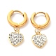 Crystal Rhinestone Heart Dangle Hoop Earrings EJEW-G292-18G-2