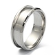 201 Stainless Steel Grooved Finger Ring Settings STAS-WH0029-52E-P-2