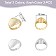 Unicraftale 4 anello con sigillo tondo piatto in ottone a 2 colori RJEW-UN0002-60-3
