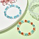 2 Uds. Conjuntos de pulseras elásticas con cuentas de vidrio de 2 colores BJEW-JB10027-01-2
