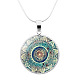 Collar con colgante de cúpula de flor de mandala de vidrio MAND-PW0001-02A-1