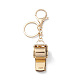 Glänzender Schlüsselanhänger mit Strass-Pfeifenanhänger aus Zinklegierung KEYC-O014-01G-04-2