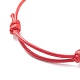 Natural Carnelian Disc Beaded Cord Bracelet BJEW-JB07686-02-4