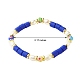 5 pièces 5 style fait à la main en argile polymère stretch & laiton perles & alliage lien chaîne bracelets ensemble BJEW-SZ0001-66D-2