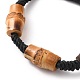 Bracelets de perles tressées en cordon de coton ciré ajustable BJEW-JB05605-2