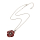 Collane con ciondolo in lega di fiori di papavero NJEW-B080-02P-2