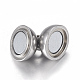 304 Stainless Steel Magnetic Clasps with Loops X-STAS-K006-8mm-04C-4