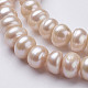 Fili di perle di perle d'acqua dolce coltivate naturali PEAR-P002-50-3