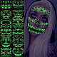 12 Stück 12 Stile leuchtende Halloween-Horror-entfernbare temporäre Tattoos Papier-Gesichtsaufkleber AJEW-G048-07-1