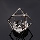 Hexagon Brass Glass Rhinestone Pendants X-RGLA-N001-04P-B-2