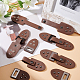 FINGERINSPIRE 6 Pairs Leather Sew-On Toggles Closures Coconut Brown PU Leather Snap Toggle with Rivets Metal Leather Clasp Fastener Replacement Snap Toggle for Shoes Coat Jacket Bags DIY Craft FIND-FG0001-84-6