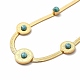 Ion Plating(IP) 304 Stainless Steel Synthetic Turquoise Pendant Necklaces NJEW-C032-11G-2