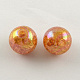 AB Color Transparent Crackle Round Acrylic Beads CACR-S006-M-2