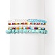 Ensembles de bracelets en perles extensibles en verre à facettes et turquoise synthétique (teint) BJEW-TA00202-03-1