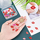 SUNNYCLUE 1 Box 30Pcs 4 Styles Lip Charms Sexy Red lips Pendants Alloy Enamel Colorful Pink Kiss Mouth Charm Shiny Rhinestones for Jewelry Making Charms DIY Bracelets Necklaces Accessory ENAM-SC0002-27-3