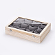 木製のブレスレットのプレゼンテーションボックス  ガラスとベルベットの枕で  蓋トレイジュエリーディスプレイボックス付き12グリッド枕  長方形  アンティークホワイト  35x24x7.5cm ODIS-P006-04-3