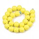 Spray Painted Natural Wood Beads Strands WOOD-S053-56F-2