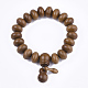 Bracelets de perle de mala en bois BJEW-T009-13B-1