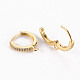 Brass Micro Pave Clear Cubic Zirconia Hoop Earring Findings ZIRC-S068-009A-NF-2