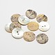 2-Hole Flat Round Mother of Pearl Buttons SHEL-N033-11-1