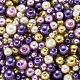 Cheriswelry 12 Stränge 12 Stile Backen bemalte perlisierte Glasperlen runde Perlenstränge HY-CW0001-03B-3