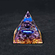樹脂オルゴナイトピラミッドホームディスプレイ装飾  天然アメジスト/天然石チップ付き  星座  水瓶座  50x50x50mm G-PW0004-57J-1