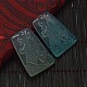 Chinoiserie Jewelry Natural Gemstone Agate Carved Chinese Character Blessing Fu Pendants G-O001-14-1