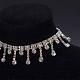 BENECREAT 2 Yards Tassel Glass Crystal Rhinestone Chains Bling Diamante Diamond Trim Ribbon for Wedding Dress Decoration (Rhinestone: 4x3.5mm) FIND-BC0001-22-2