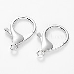 Broches de langosta de la aleación de la garra, Platino, 34~36x24x6mm, agujero: 3 mm