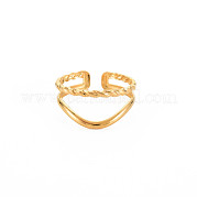 Ионное покрытие (ip) 304 двойная линия из нержавеющей стали с открытым манжетным кольцом для женщин RJEW-S405-211G