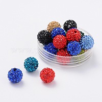 Grade A Rhinestone Pave Disco Ball Beads, for Unisex Jewelry Making, Round,  Crystal, PP11(1.7~1.8mm), 10mm, Hole: 1mm