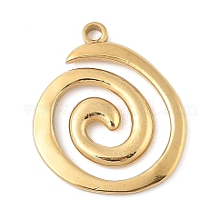 Ciondoli in acciaio inox 304, incantesimi a vortice, placcatura sotto vuoto pvd, vero placcato oro 18k, 23x19.5x1.8mm, Foro: 1.8 mm