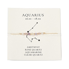 Pulseras de cuentas de constelación de piedras preciosas naturales, Acuario, colorido, 11 pulgada (28 cm)