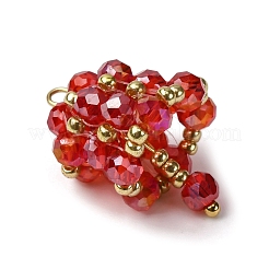 3 шт. 3-х цветные граненые подвески из гальванического стекла&nbsp;PALLOY-MZ00808