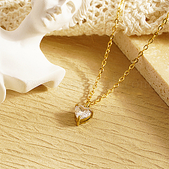 Ожерелье с кулоном в форме сердца из прозрачного кубического циркония&nbsp;XN7409
