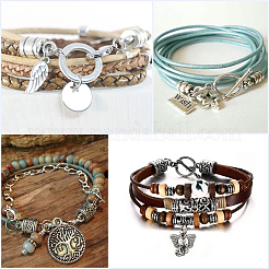 80 шт. 8 стиля тибетского стиля сплава наконечник шнура&nbsp;FIND-SC0020-98C