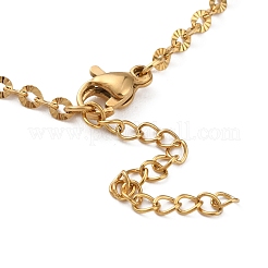 Bracelet de cheville à maillons en acier inoxydable 304 plaqué ionique (IP) avec breloques à billes pour femmes&nbsp;AJEW-G049-02G