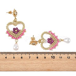 Boucles d'oreilles pendantes en pierres précieuses et en verre pour femmes&nbsp;EJEW-MZ00782