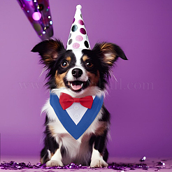 Bandana en coton avec nœud papillon pour chien pour fourniture de costumes pour animaux de compagnie&nbsp;ANIM-WH0001-01B