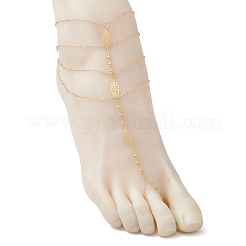 Браслеты на ногу из нержавеющей стали Leaf 304 с многослойными звеньями из цепочки для женщин&nbsp;AJEW-AN00666