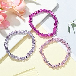Bracelets extensibles en perles de verre rondes coupées en étoile pour femmes&nbsp;BJEW-JB09482