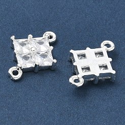 Ciondoli connettore in ottone con pavé di zirconi cubici trasparenti&nbsp;CU-CBAB0CF-03S