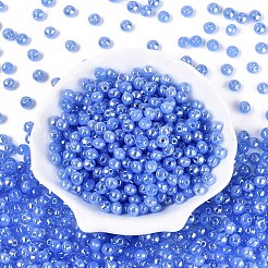 Непрозрачные цветные стеклянные бусины&nbsp;SEED-N007-34I