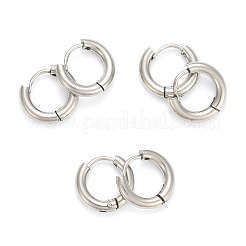 Pendientes de aro huggie de acero inoxidable 304&nbsp;EJEW-O087-06B-P