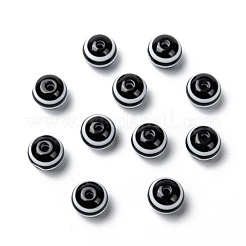 Круглые бусины полосатая смолы&nbsp;RESI-R158-10mm-11